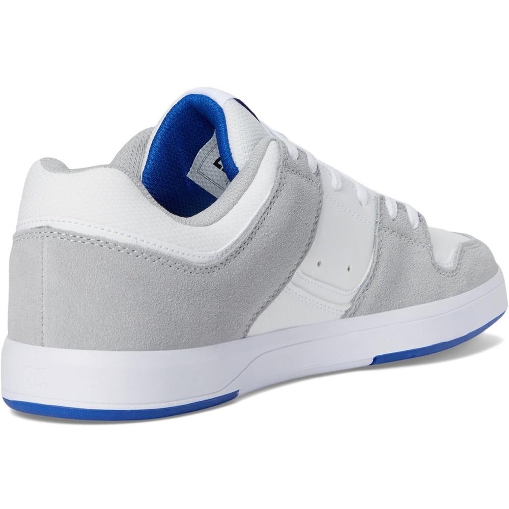 DC Men's Cure Casual Low Top Skate Shoes Sneakers, White/Grey/Blue, 13 - Picture 5 of 7